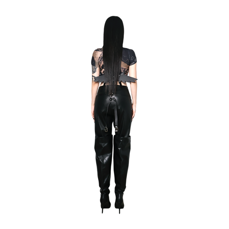 LEATHER STRAIGHT PANTS