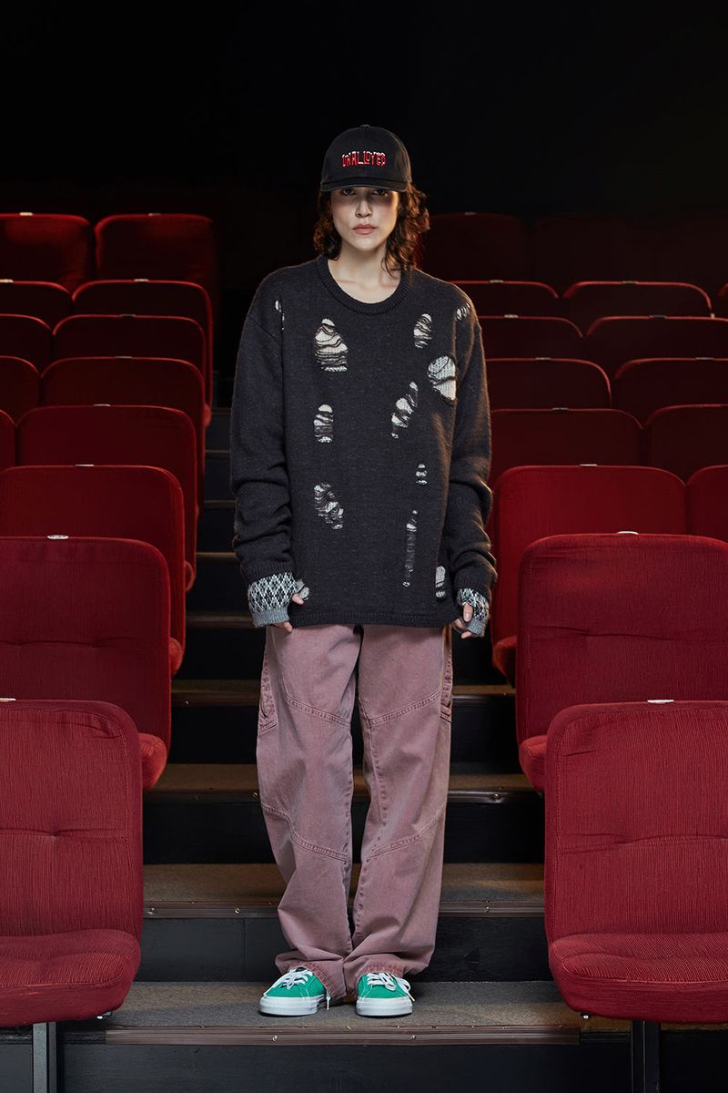 DESTROYED MOHAIR KNIT / CHARCOAL