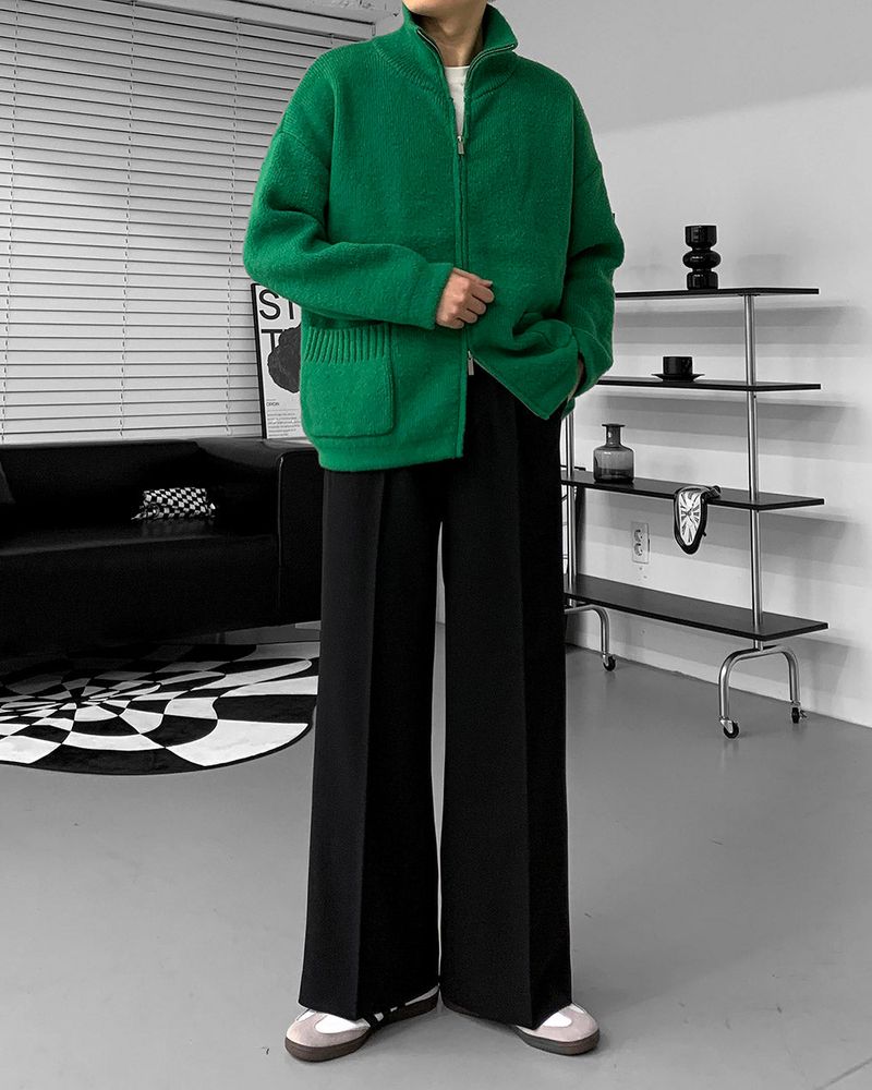 RU Two-way Wool Knit Zip-Up (3 colors)