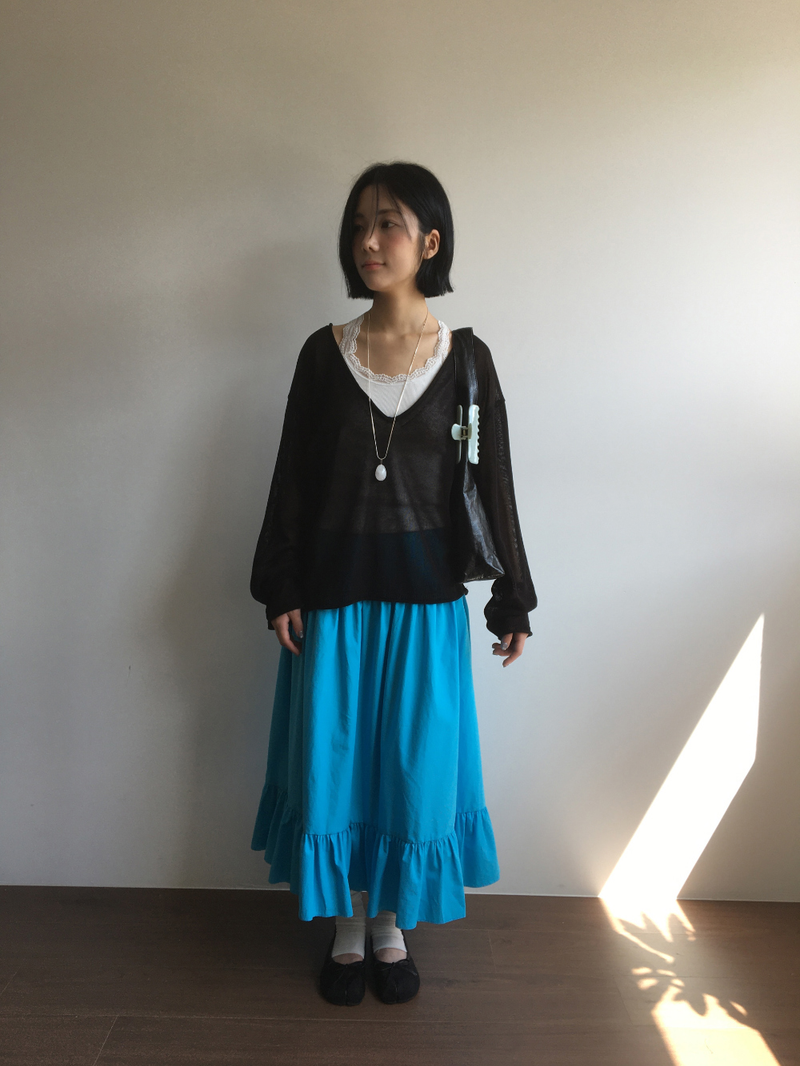 Veiled Summer V-neck Knit (5color)