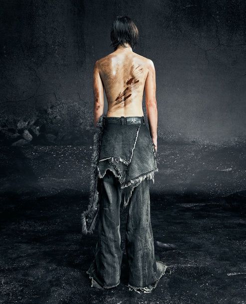 ?SAMA GREY DIRTY SKIRT PANTS