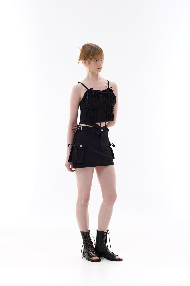 GAGA RIBBON BUSTIER / BLACK