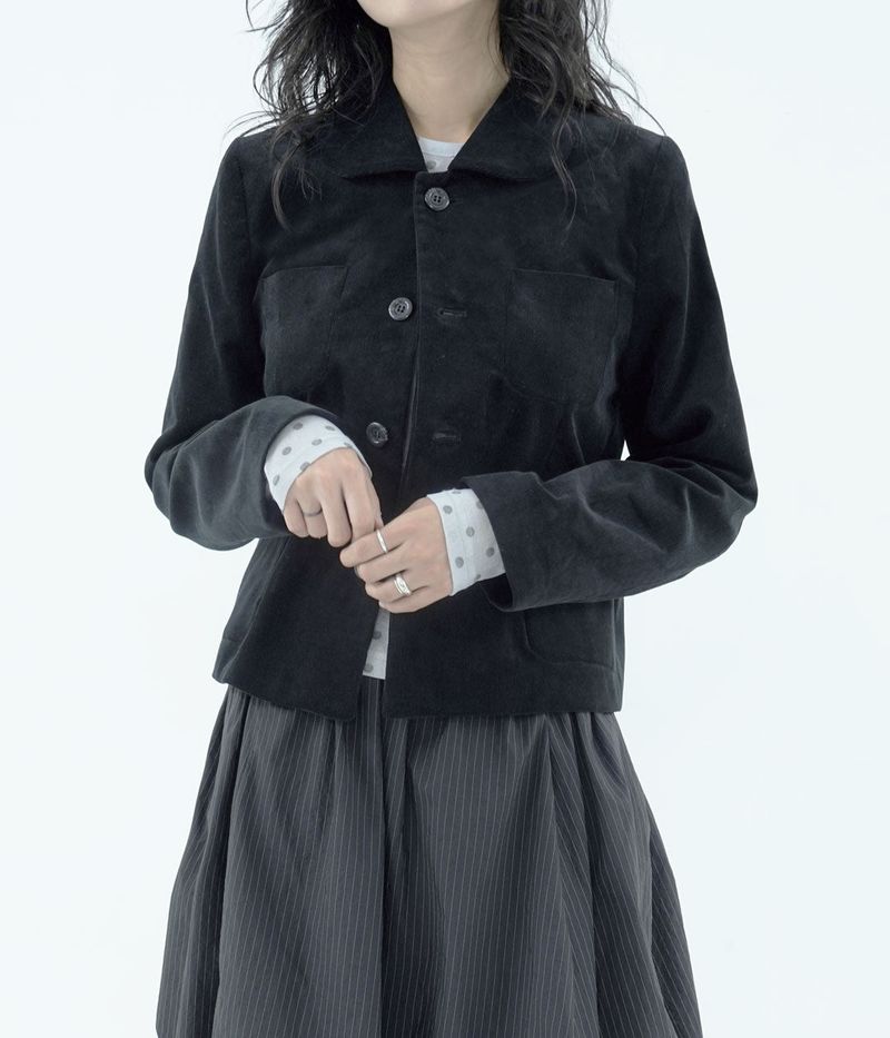 [fiebre] corduroy round collar jacket 