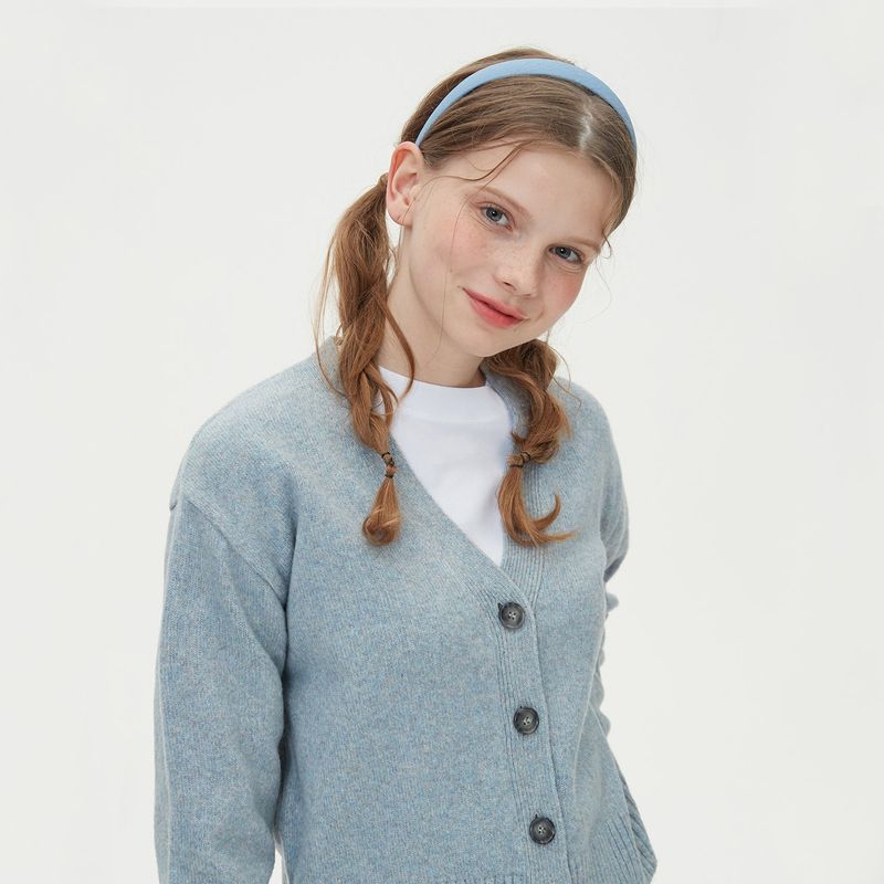 WOOL CROP KNIT CARDIGAN_BLUE