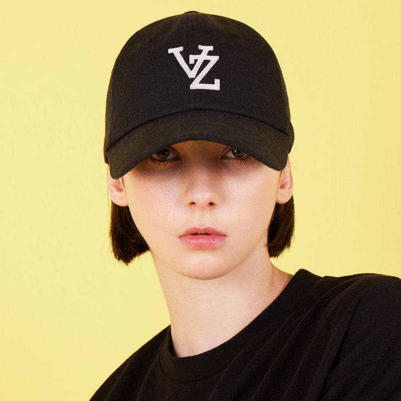 Monogram Applique Over Fit Washing Ball Cap Black