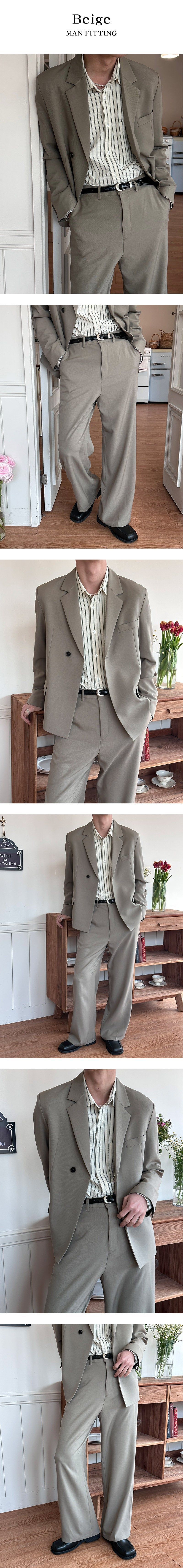 [Unisex] Half double short blazer(2color)