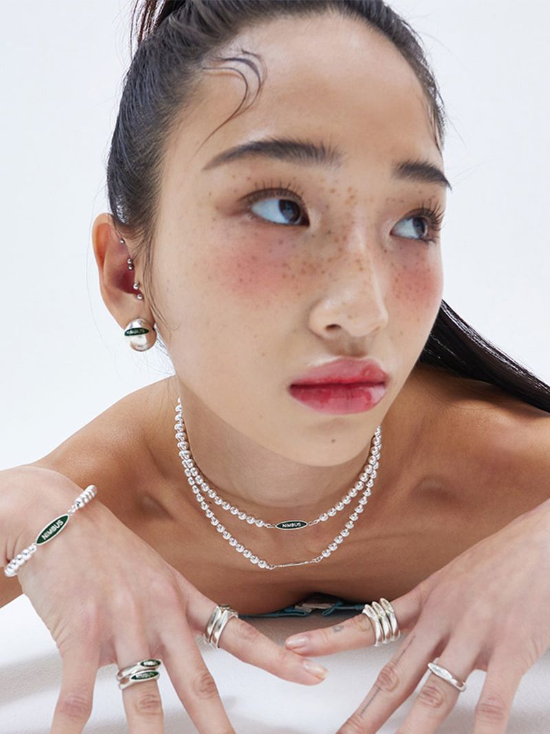 NIMBUS(ニンブス)の「GREEN TAG SILVER BALL NECKLACE(Accessories)」