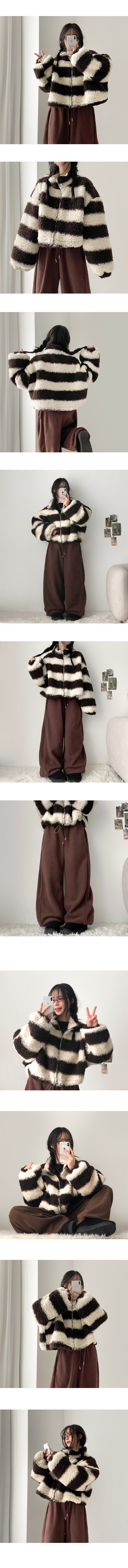 Chelsea string banding fleece wide pants