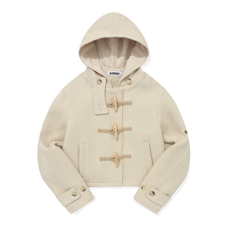 CHERRY HOODIE HALF DUFFLE COAT [IVORY]