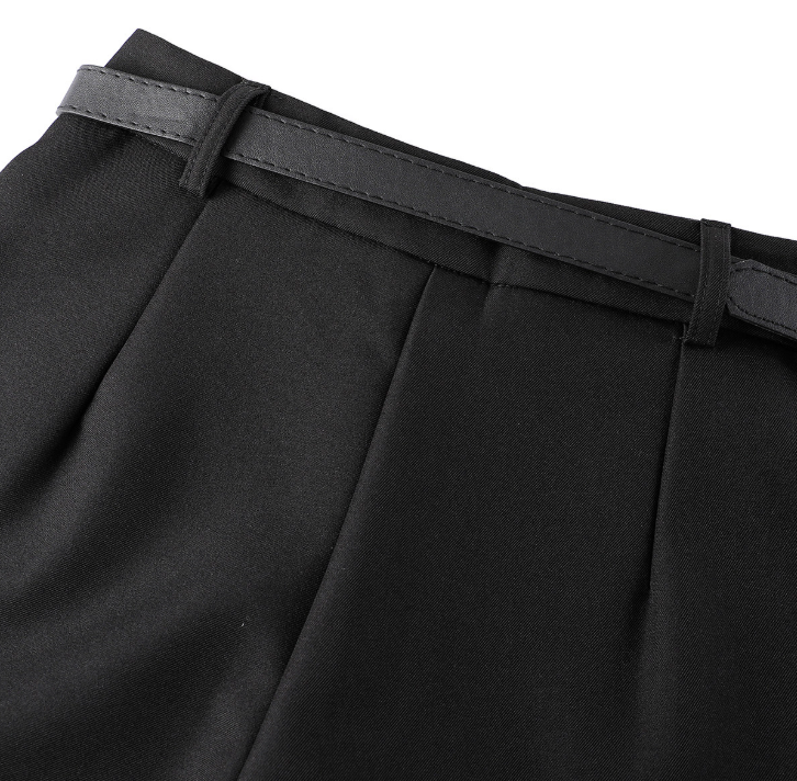 Sable Pintuck Belt Shorts