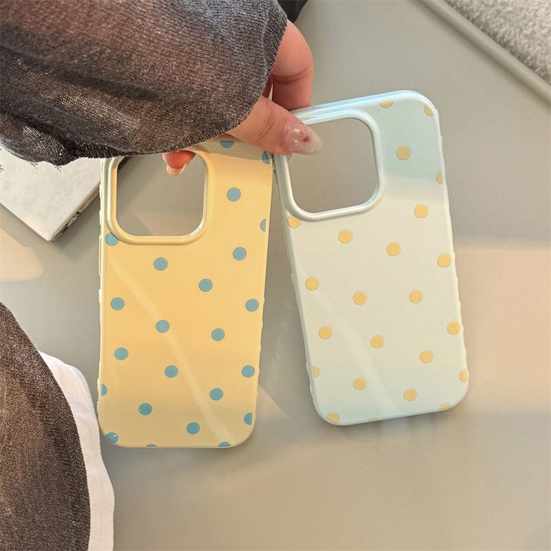 Pastel Tone Dot Pattern Jelly iPhone Case