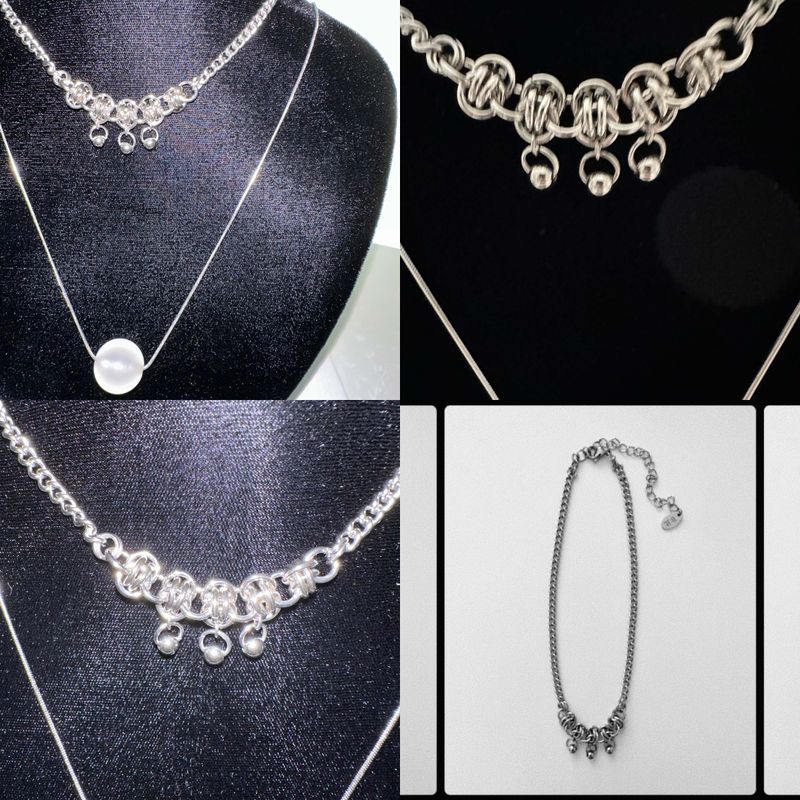 3 small ball necklace