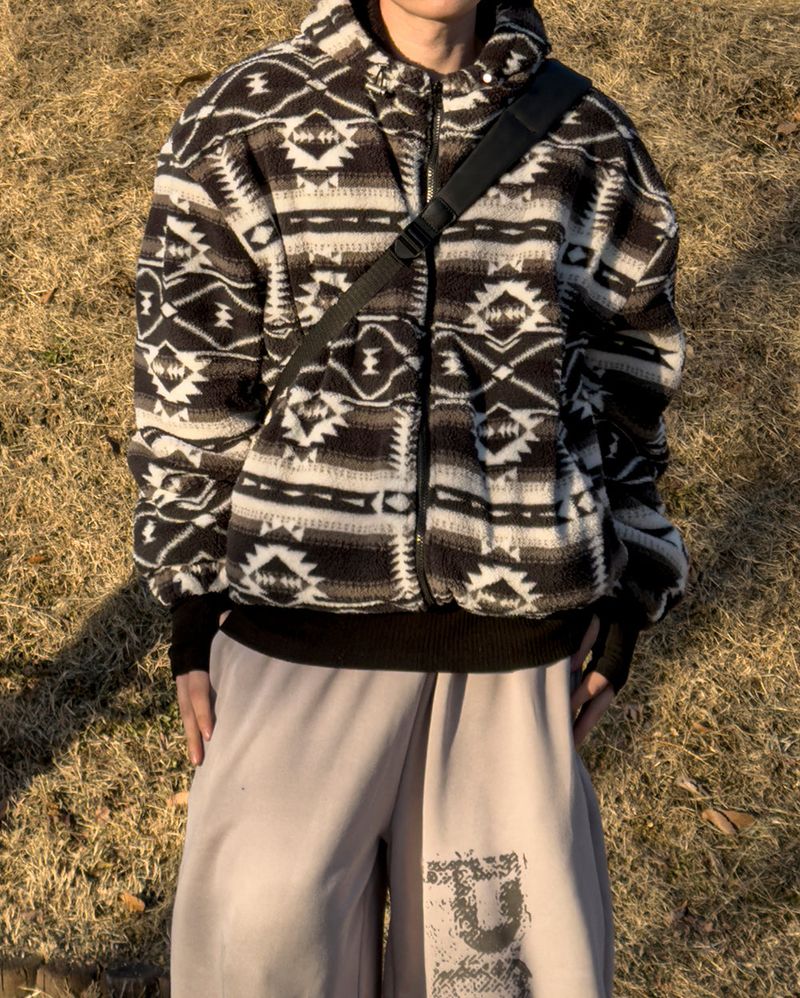 Elk Nordic Shearling Hood Jumper