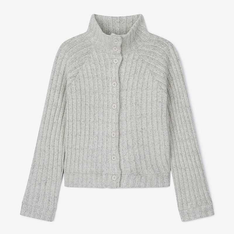 High-Neck Cardigan Ivory