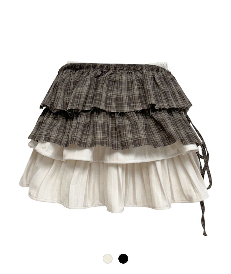 Cozy&Kitsch（コージーアンドキッチ）の「Velvet Checkered Layered Skirt（Skirts）」