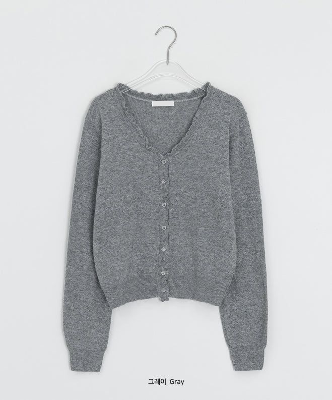 Rico Frill V-Neck Knit Cardigan