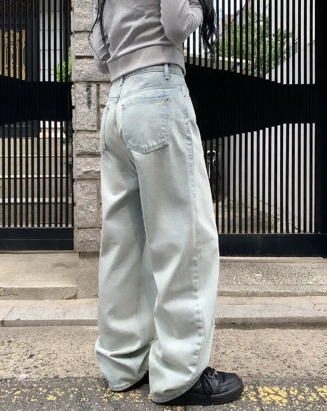 Delf Ice Washed Wide Denim Pants