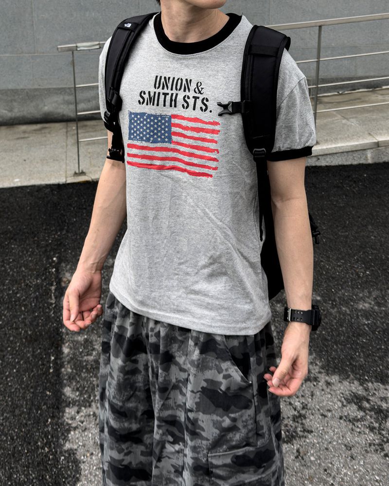Loue American Flag Ringer Muscle Tee