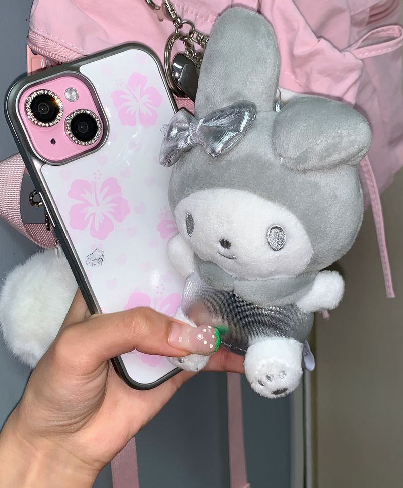 Aloha gal phone case (pink) - silver epoxy