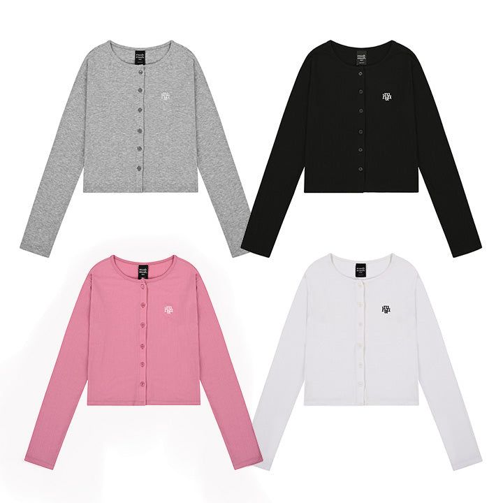 SLIM FIT LOGO CARDIGAN [4color]