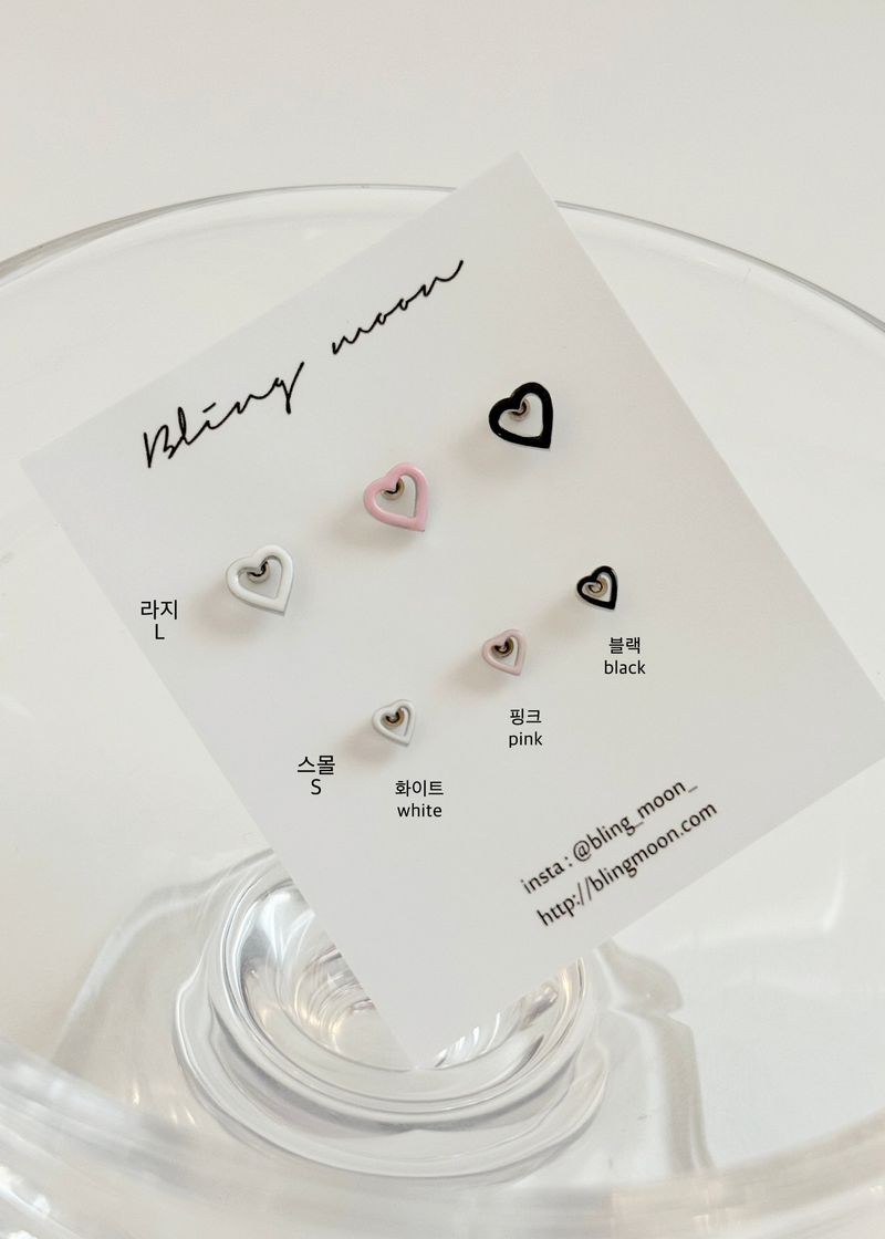 [3 color] heart piercing / 2 sizes / mini daily simple point