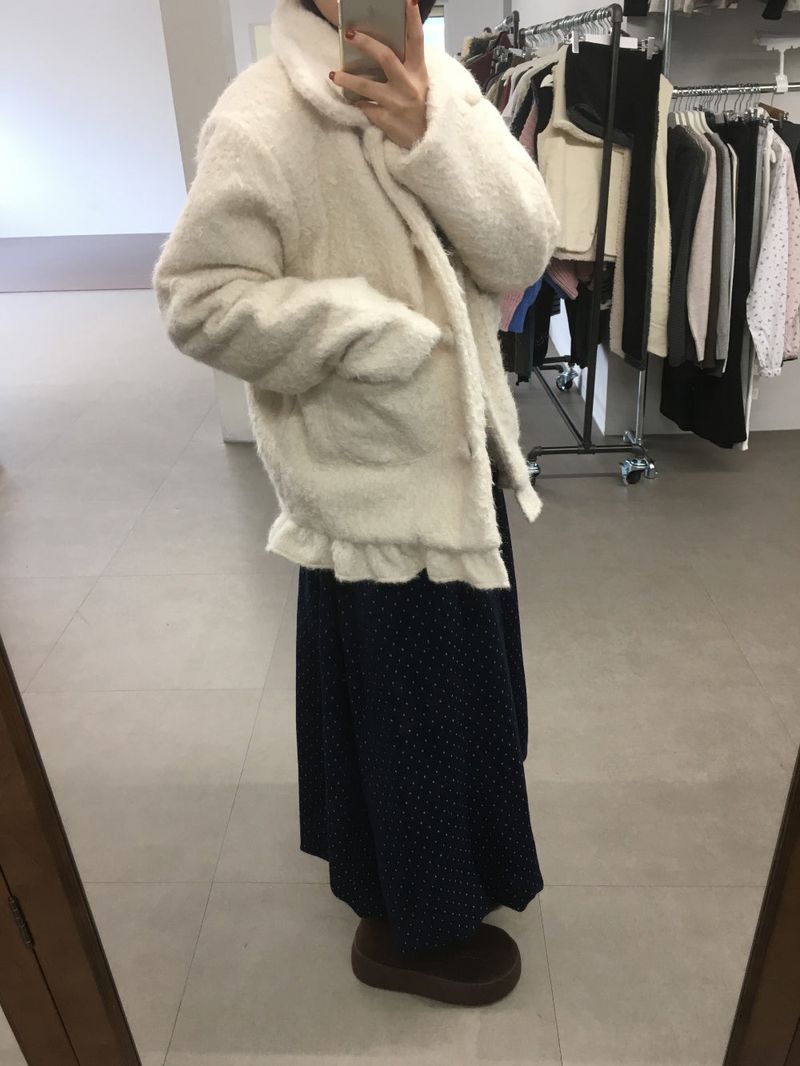 Wool Dot Balloon Skirt (2Colors)
