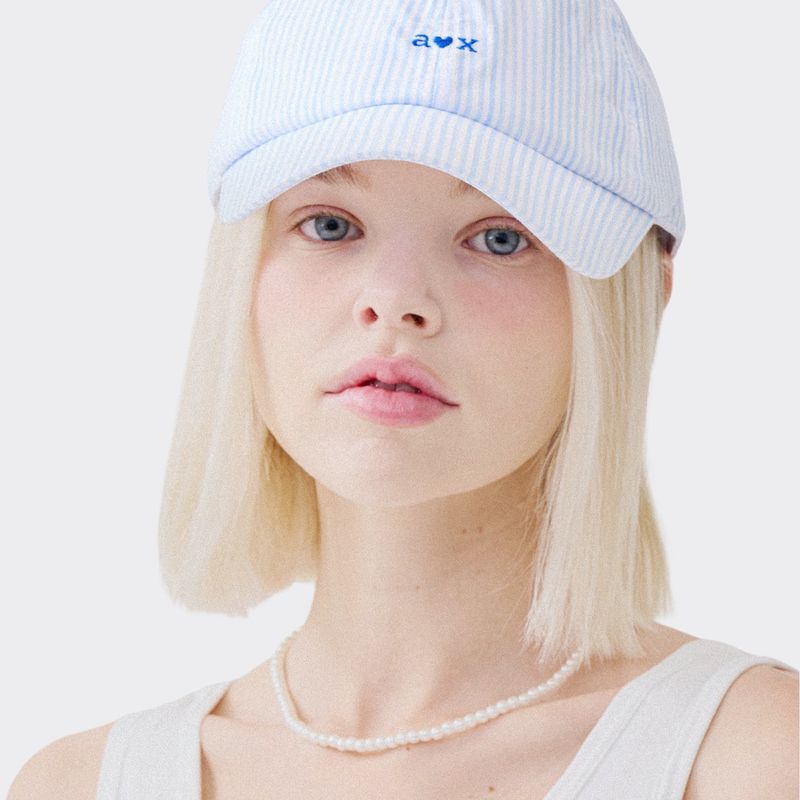 AOX Stripe ribbon ballcap blue