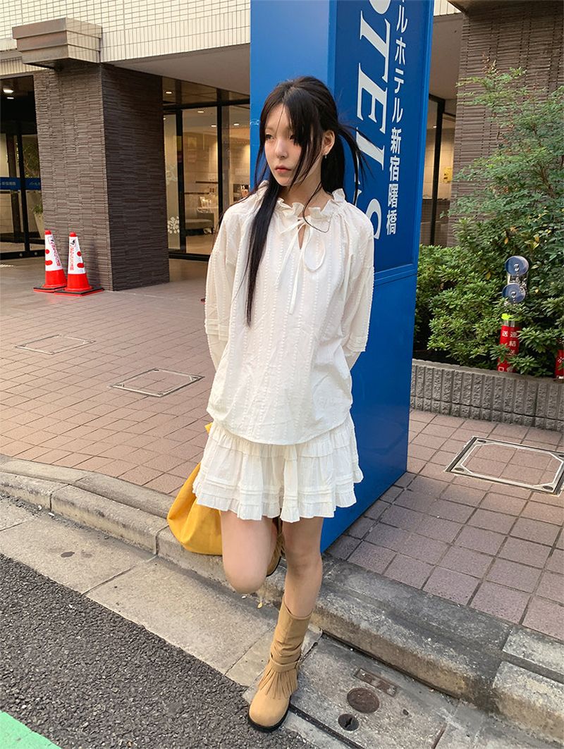 BENNY FRILL PUFF BLOUSE (2C)
