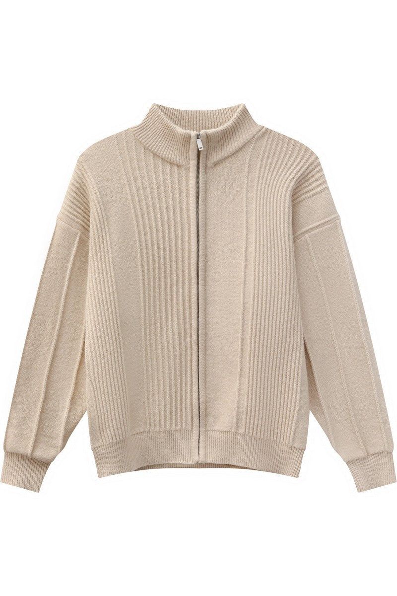 Heavyweight Ribbed Knit Cardigan
