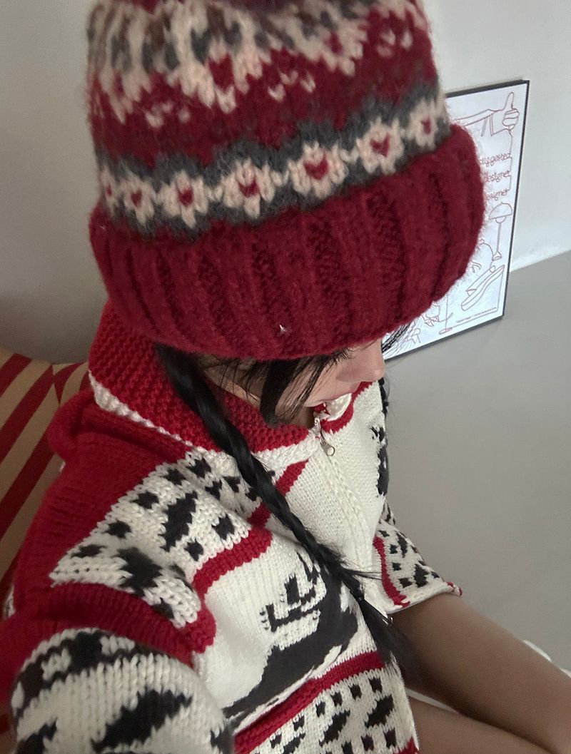 Drop knit roll-up beanie
