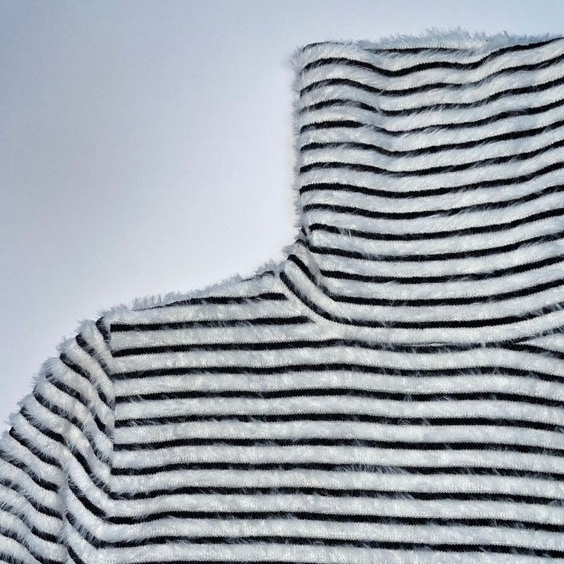 Tencel turtleneck striped t