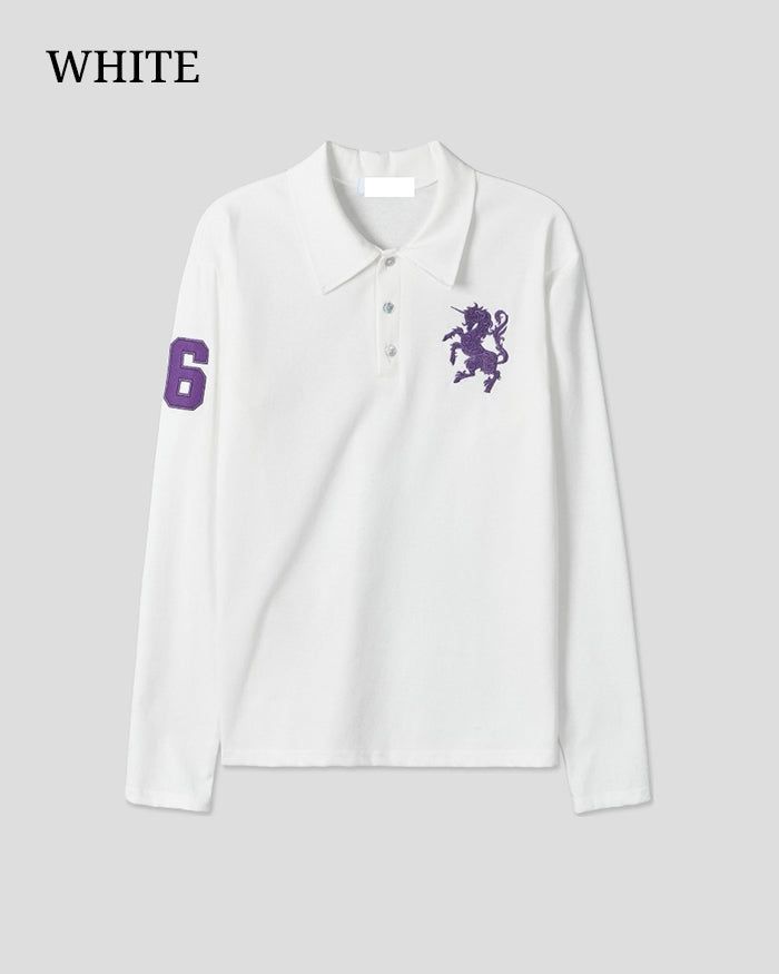 (UNISEX) Horse PK Collar Long Sleeve