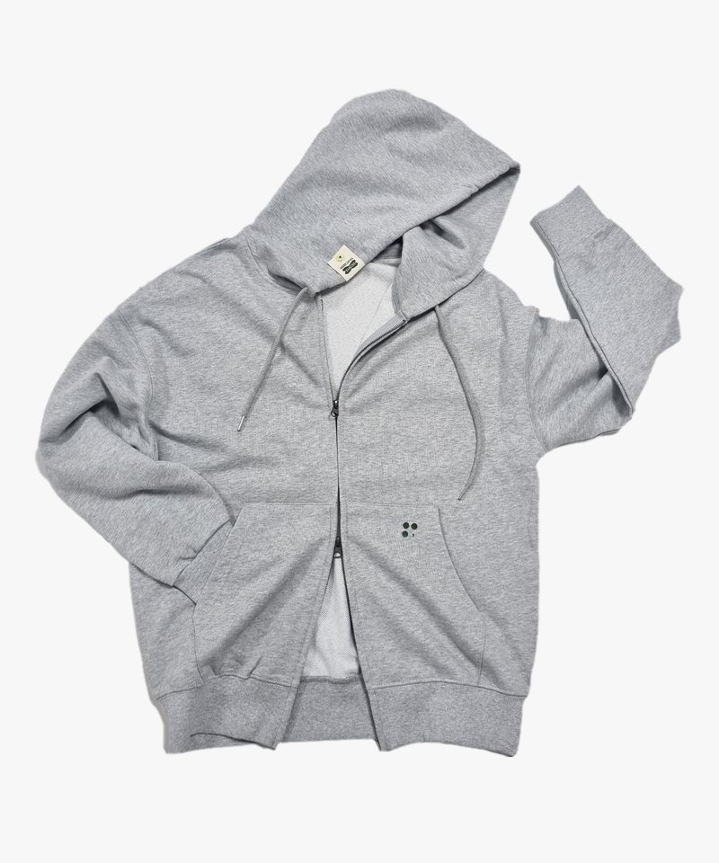 Circle to Clover, 2way Hood Zip Up [Gray]