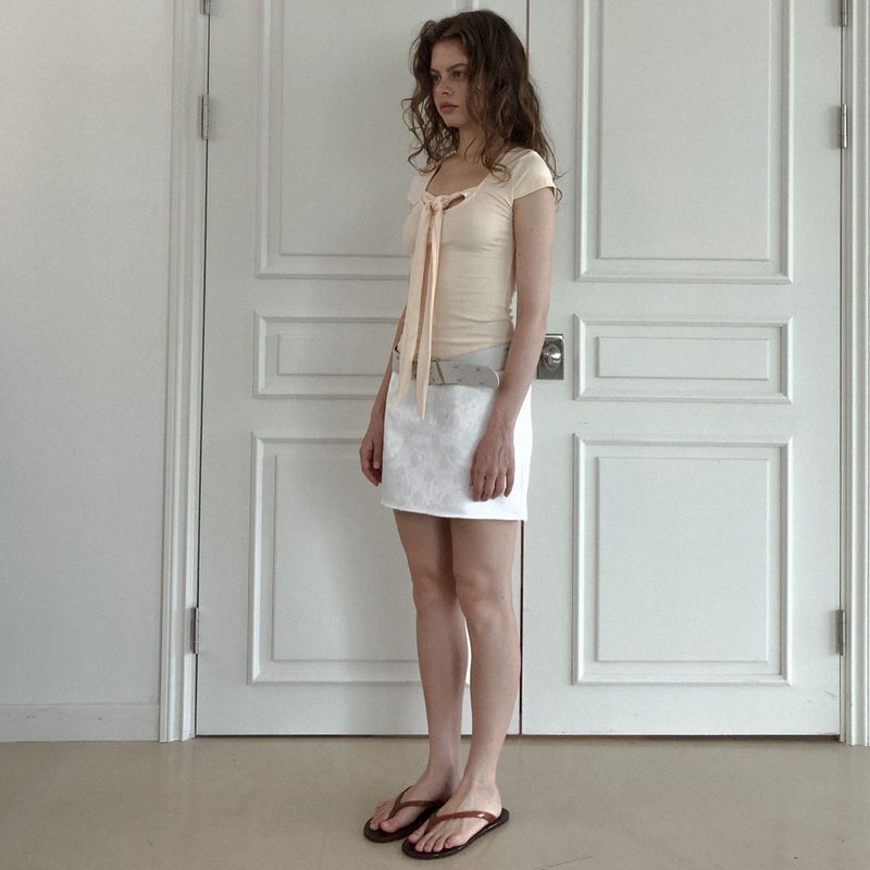 Via latea tie T-shirts (peach)