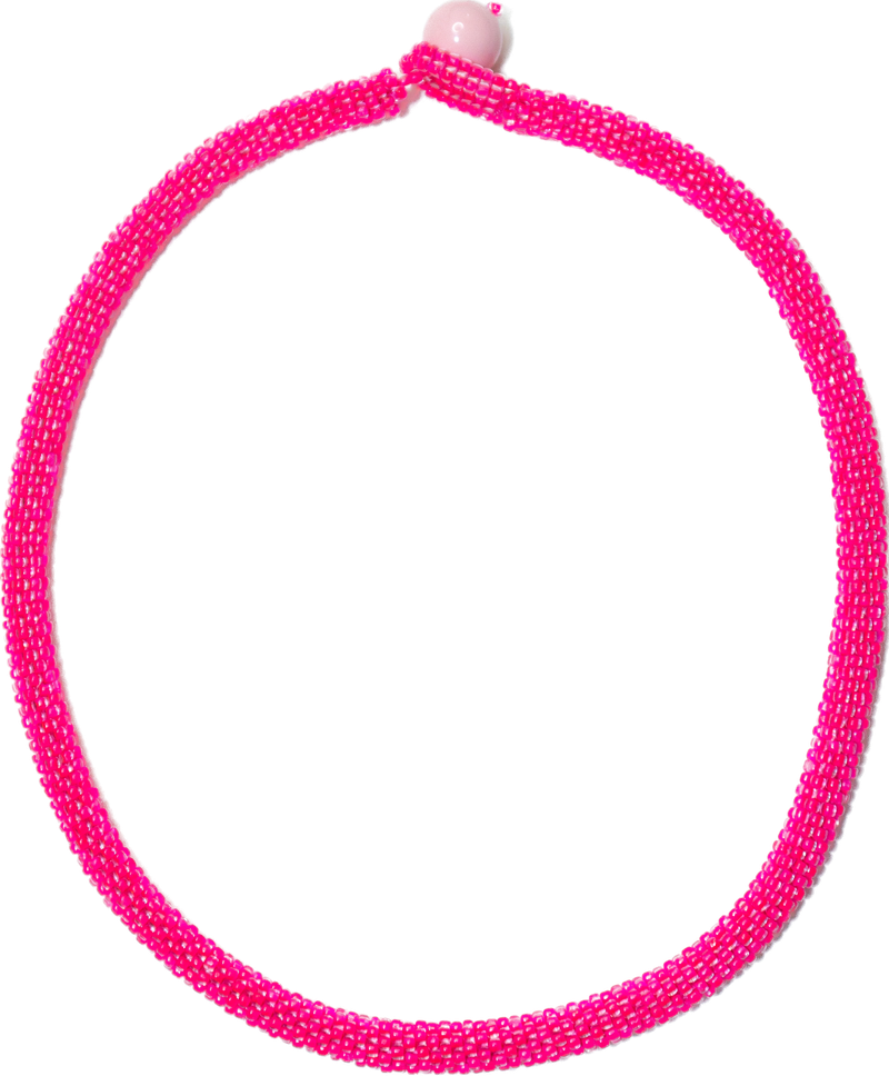 Classic crochet necklace (neon pink)