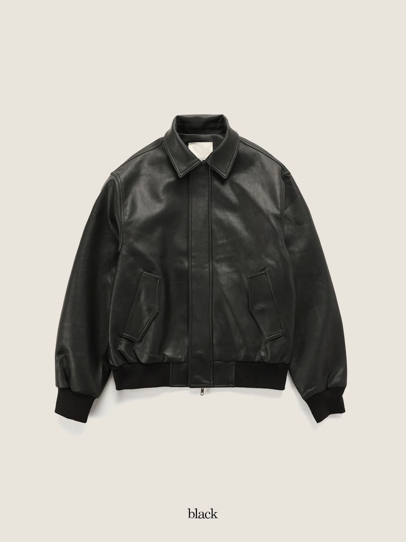 Base Leather Blouson (2color)