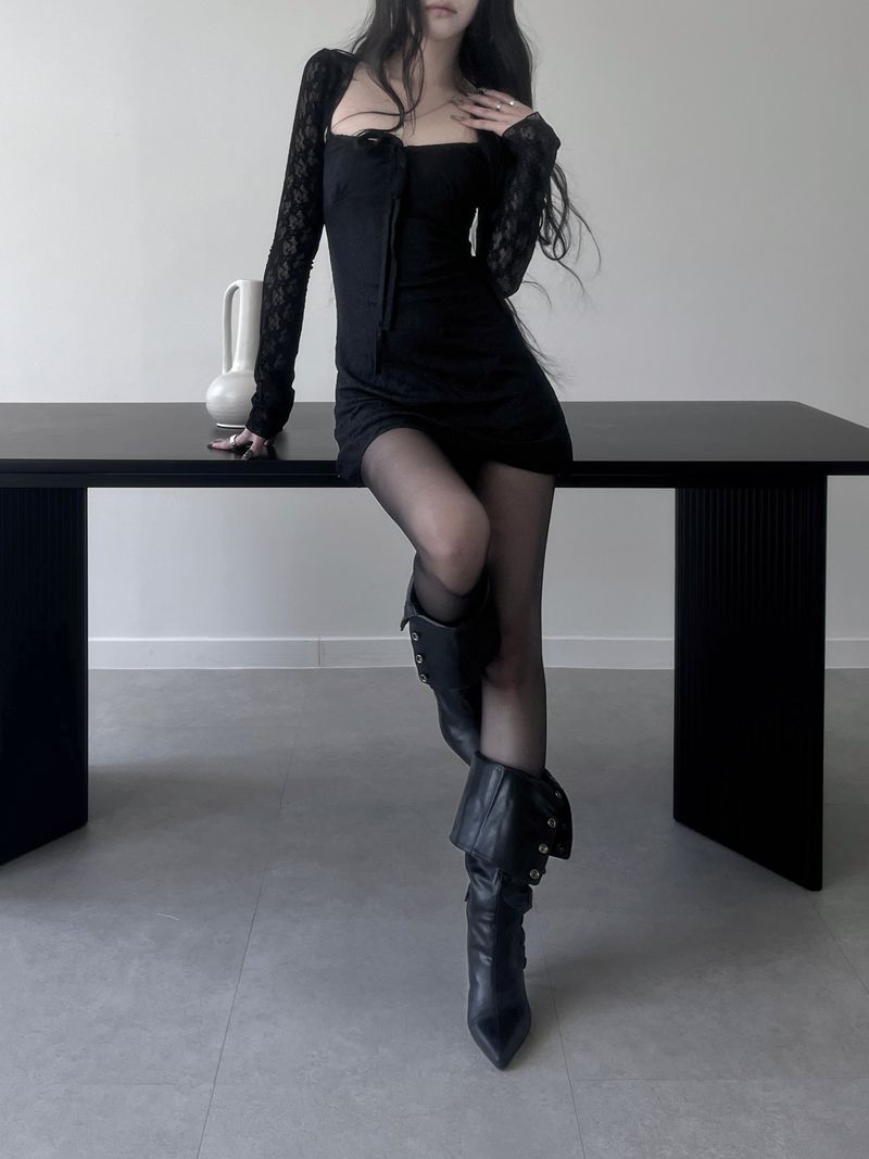 black square mini one-piece