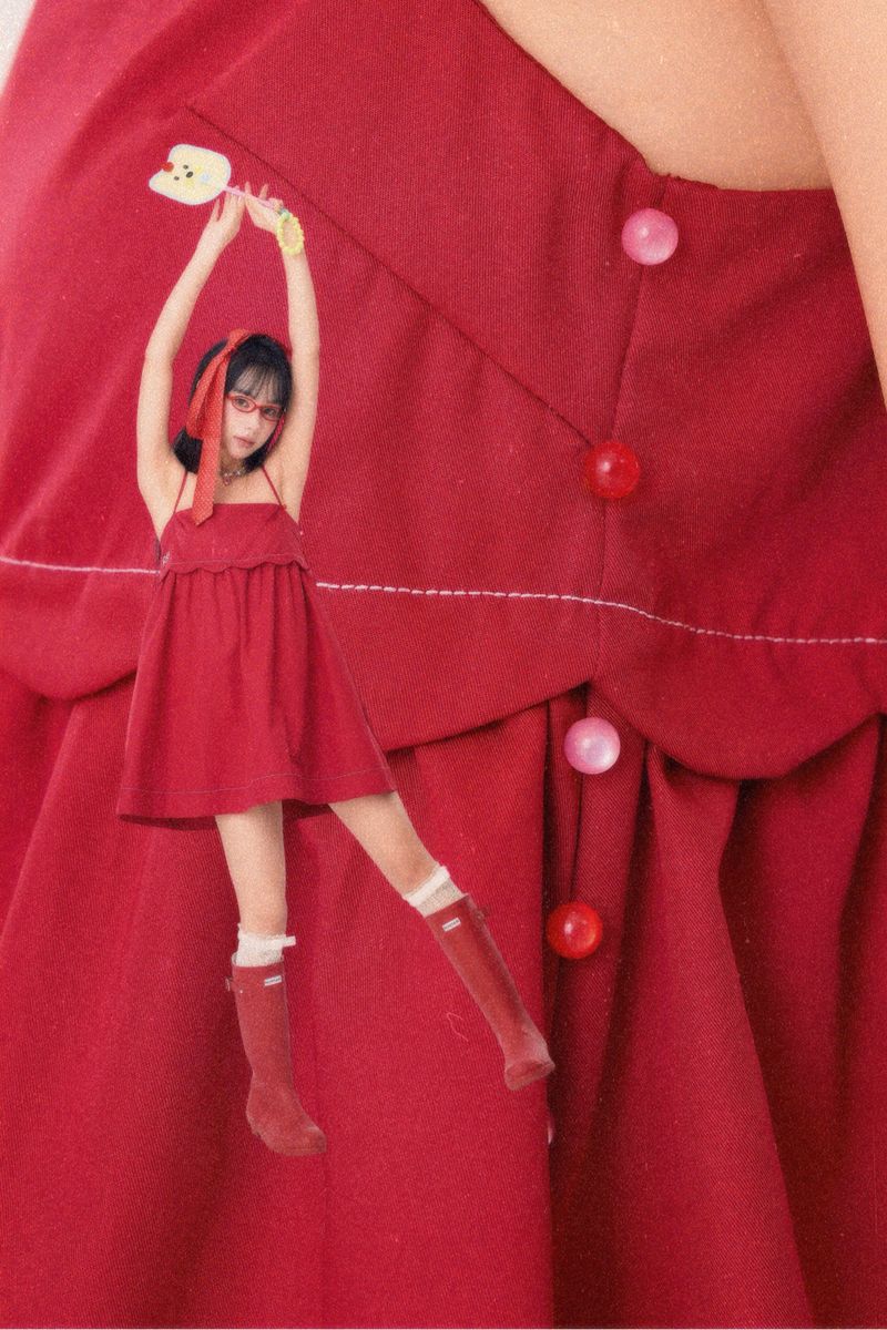 Dear Days Puffy Mini Dress (Red)