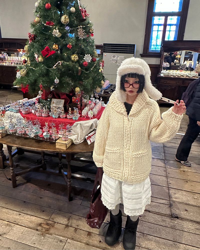 Earrings Roll Up Fur Truffer Hat