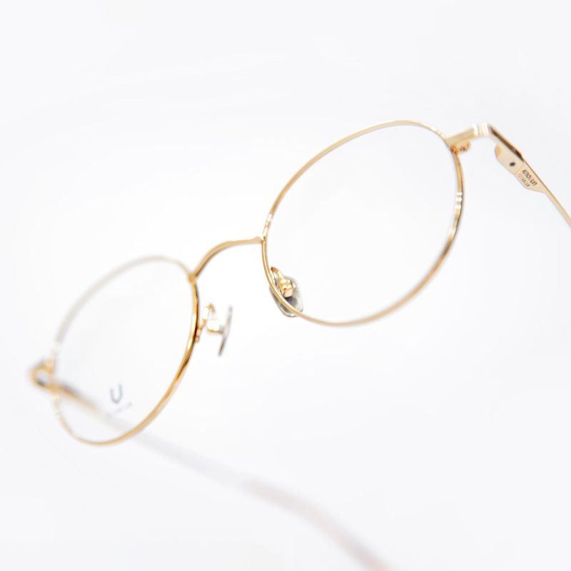 Knouun Round titanium glasses CODE. 103. D Sizzy Gold 