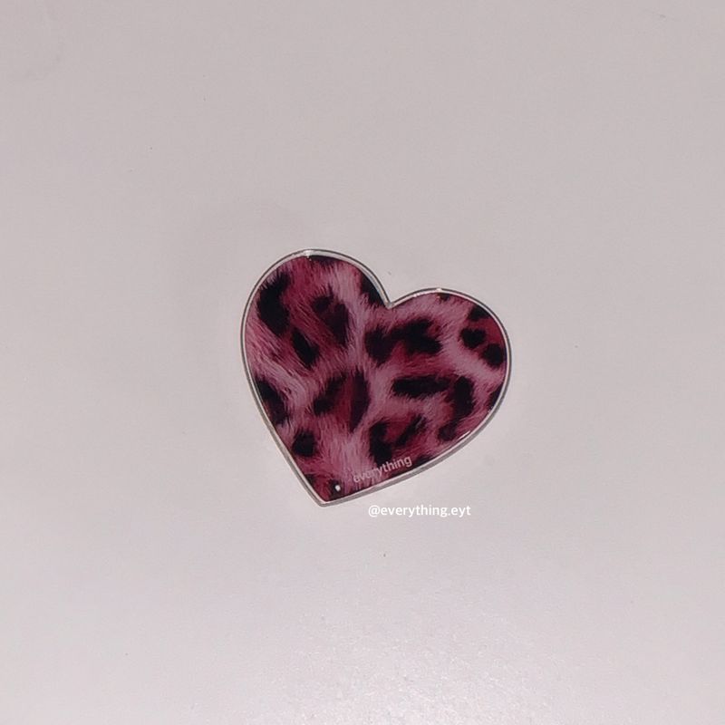 leopard fur heart tok (3 color)