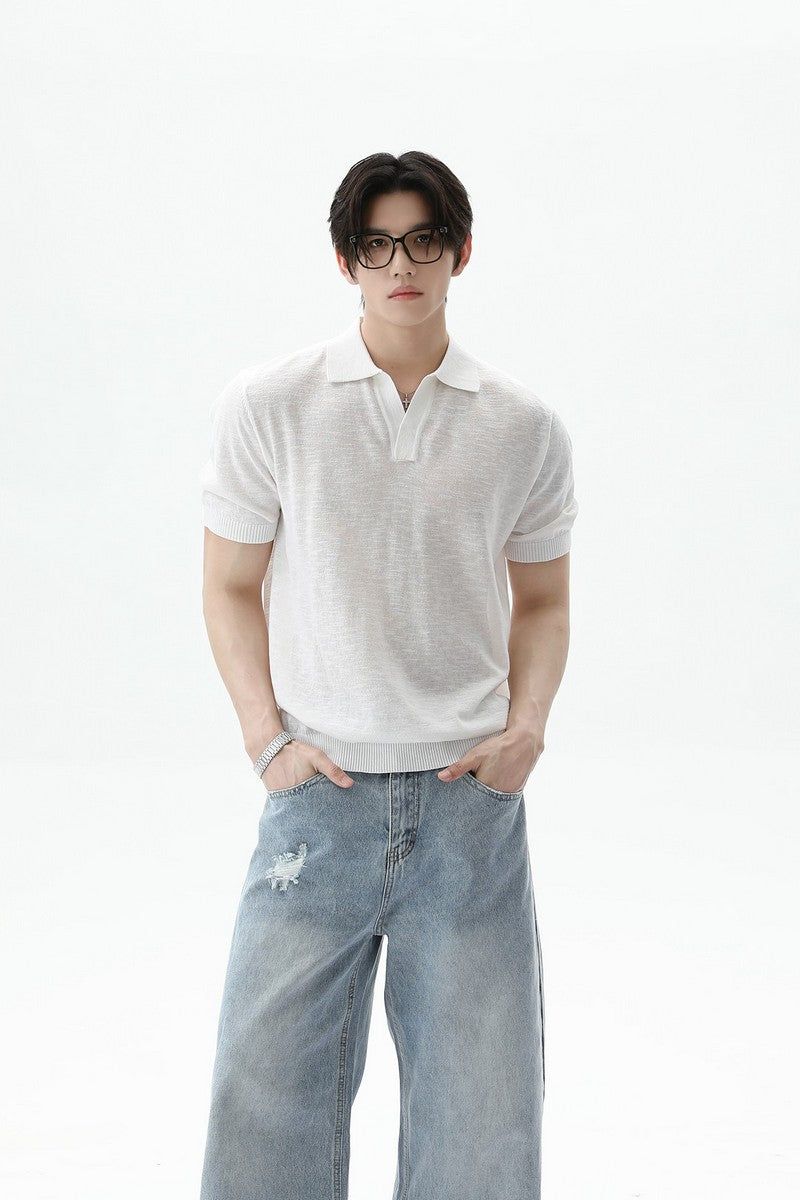 TURNTIDE（ ターンタイド）の「Textured V-Neck Lightweight Tee（Tops）」