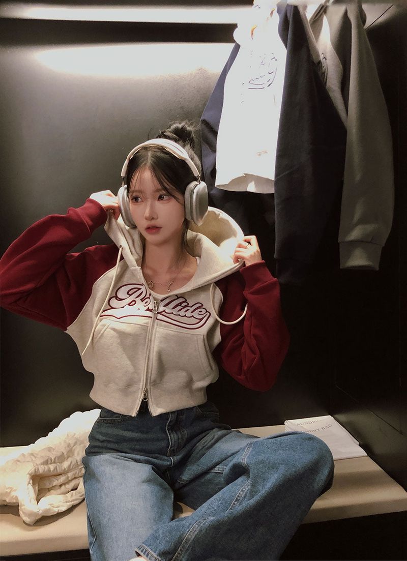 BEIDELLI（ベイデリー）の「[BELLIDE MADE] Post Raglan Cropped Wool Zip-Up Hooded Zip-Up（Tops）」