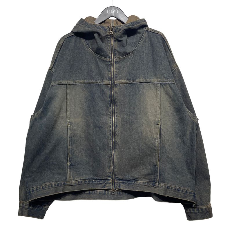 (UNISEX) インアワーウォッシングフードデニムジャケット