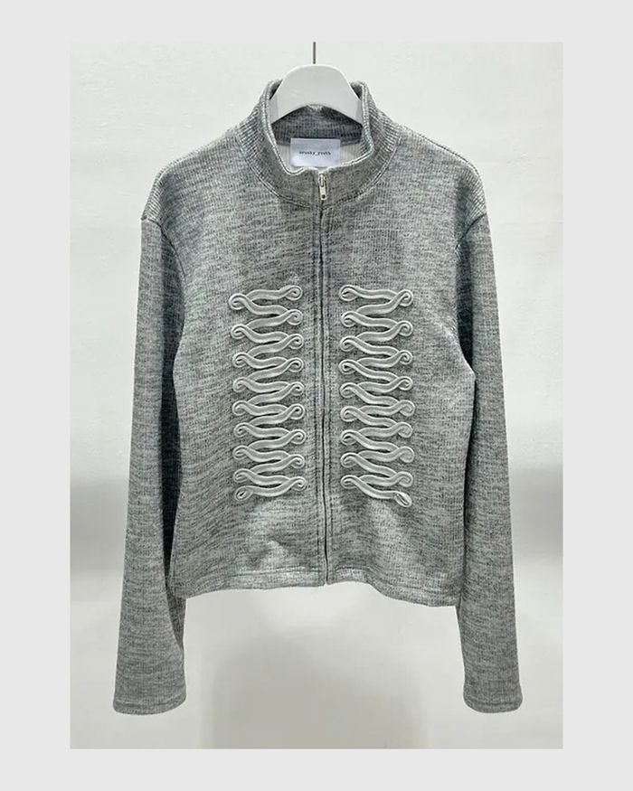 (UNISEX) Napoleon Braid Knit Zip Up