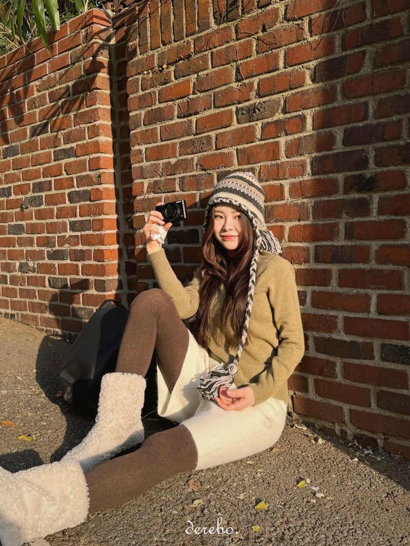 handmade stripe knit hat