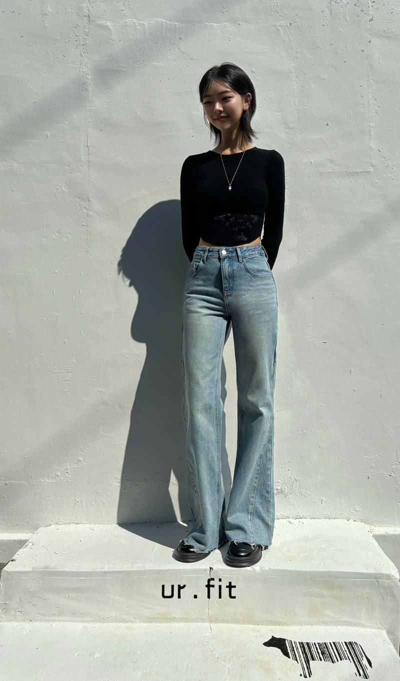 FLARED BOOTCUT DENIM PANTS code 23005