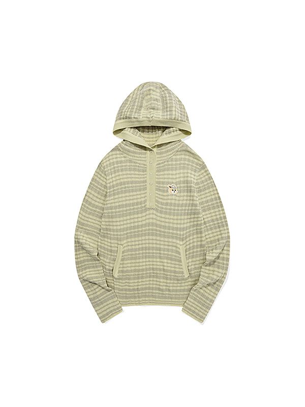 KIRSH（キルシー）の「WITTY BUNNY STRIPE KNIT HOODIE [MINT]（Tops）」