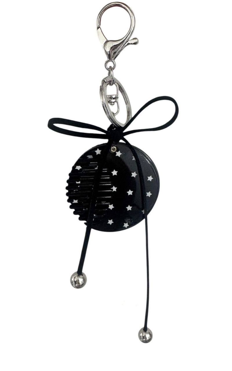 Black Ribbon Mirror Keyring