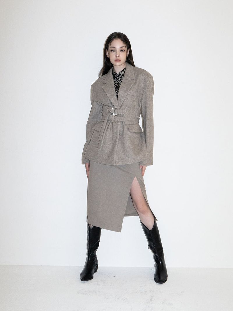 Fantasia Corset Wool Jacket (BEIGE)